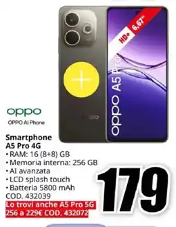 MediaWorld oppo Smartphone A5 Pro 4G offerta