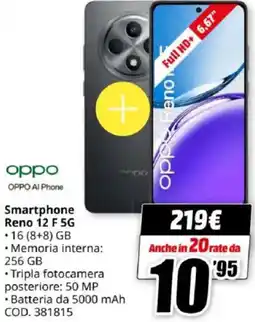 MediaWorld oppo Smartphone Reno 12 F 5G offerta
