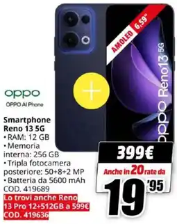 MediaWorld oppo Smartphone Reno 13 5G offerta