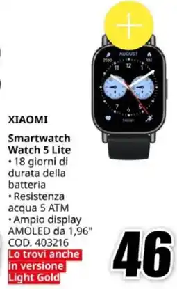 MediaWorld XIAOMI Smartwatch Watch 5 Lite offerta