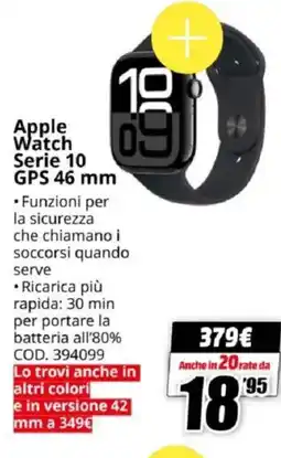 MediaWorld Apple Watch Serie 10 GPS 46 mm offerta