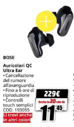 MediaWorld BOSE Auricolari QC Ultra Ear offerta