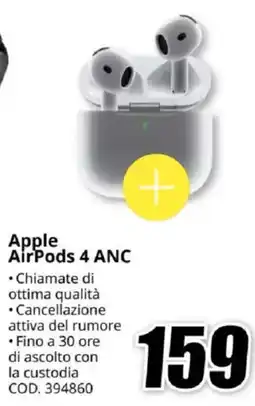 MediaWorld Apple AirPods 4 ANC offerta