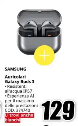 MediaWorld SAMSUNG Auricolari Galaxy Buds 3 offerta