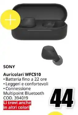 MediaWorld SONY Auricolari WFC510 offerta