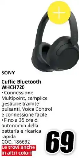 MediaWorld SONY Cuffie Bluetooth WHCH720 offerta