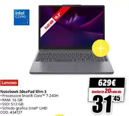 MediaWorld Lenovo Notebook IdeaPad Slim 3 offerta