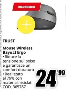 MediaWorld TRUST Mouse Wireless Bayo II Ergo offerta