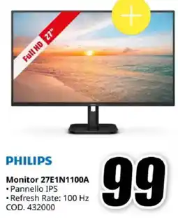 MediaWorld PHILIPS Monitor 27E1N1100A offerta