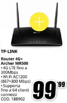 MediaWorld TP-LINK Router 4G+ Archer MR500 offerta