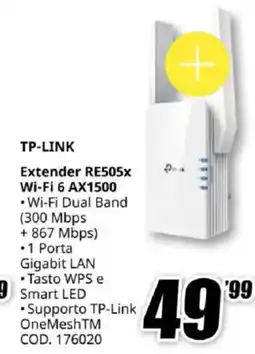 MediaWorld TP-LINK Extender RE505x Wi-Fi 6 AX1500 offerta