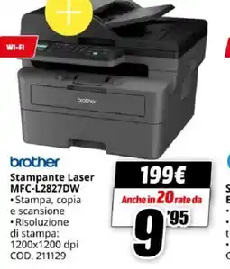 MediaWorld brother Stampante Laser MFC-L2827DW offerta