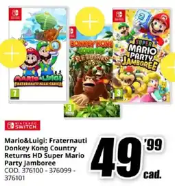 MediaWorld Mario&Luigi: Fraternauti Donkey Kong Country Returns HD Super Mario Party Jamboree offerta