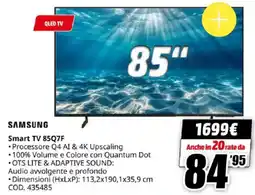 MediaWorld SAMSUNG Smart TV 85Q7F offerta