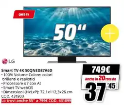 MediaWorld LG Smart TV 4K 50QNED87A6D offerta