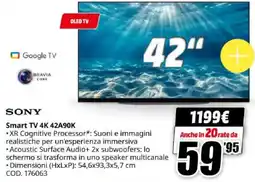 MediaWorld SONY Smart TV 4K 42A90K offerta