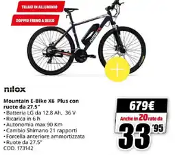 MediaWorld nilox Mountain E-Bike X6 Plus con ruote da 27.5" offerta