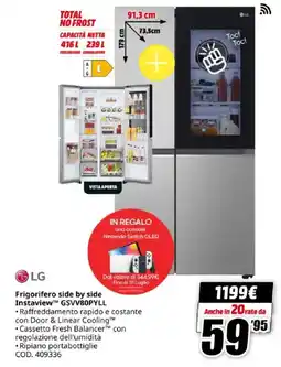 MediaWorld LG Frigorifero side by side Instaview GSVV80PYLL offerta