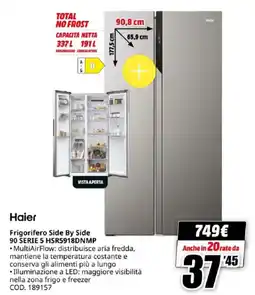 MediaWorld Haier Frigorifero Side By Side 90 SERIE 5 HSR5918DNMP offerta