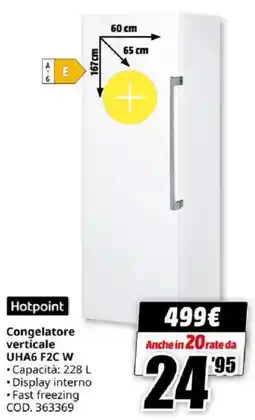 MediaWorld Hotpoint Congelatore verticale UHA6 F2C W offerta