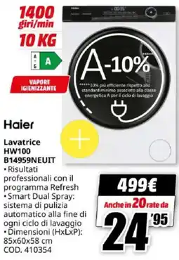 MediaWorld Haier Lavatrice HW100 B14959NEUIT offerta