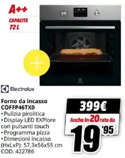 MediaWorld Electrolux Forno da incasso COFFP46TX0 offerta