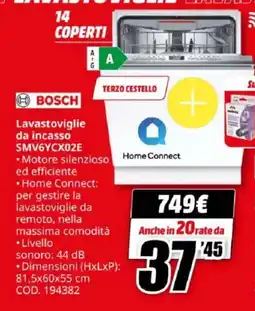 MediaWorld BOSCH Lavastoviglie da incasso HIC 3C41 CW offerta