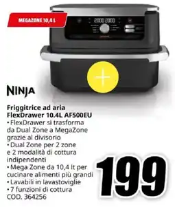 MediaWorld NINJA Friggitrice ad aria FlexDrawer 10.4L AF500EU offerta