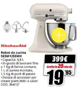 MediaWorld KitchenAid Robot da cucina 5KSM125EMH offerta