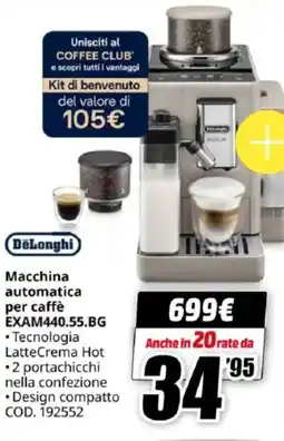 MediaWorld DeLonghi Macchina automatica per caffè EXAM440.55.BG offerta
