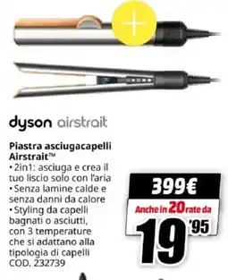 MediaWorld dyson airstrait Piastra asciugacapelli Airstrait offerta