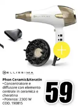 MediaWorld BELLISSIMA Phon Ceramic&Keratin offerta
