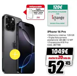 MediaWorld iPhone 16 Pro offerta
