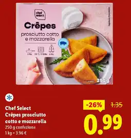 Lidl Chef Select Crêpes prosciutto cotto e mozzarella offerta