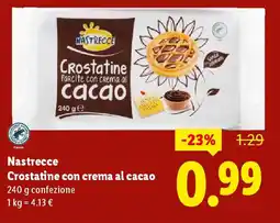 Lidl Nastrecce Crostatine con crema al cacao offerta