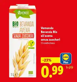 Lidl Vemondo Bevanda Bio all'avena senza zuccheri offerta