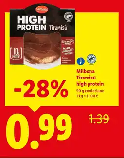 Lidl Milbona Tiramisù high protein offerta