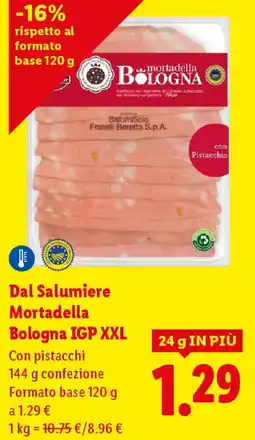 Lidl Dal Salumiere Mortadella Bologna IGP XXL offerta