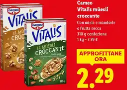 Lidl Cameo vitalis müesli croccante offerta