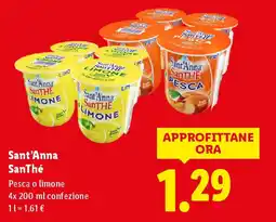 Lidl Sant'Anna SanThé Pesca o limone offerta