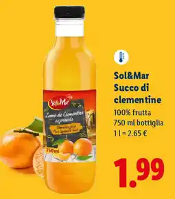 Lidl Sol&Mar Succo di clementine 100% frutta bottiglia offerta