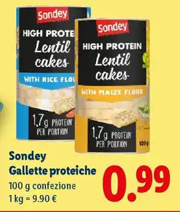 Lidl Sondey Gallette proteiche offerta