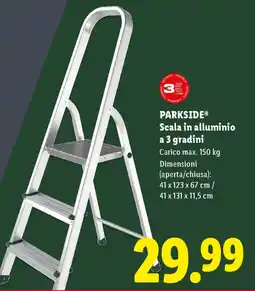 Lidl PARKSIDE Scala in alluminio a 3 gradini offerta