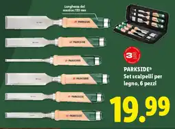 Lidl PARKSIDE Set scalpelli per legno, 6 pezzi offerta