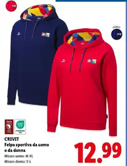 Lidl CRIVIT Felpa sportiva da uomo o da donna offerta