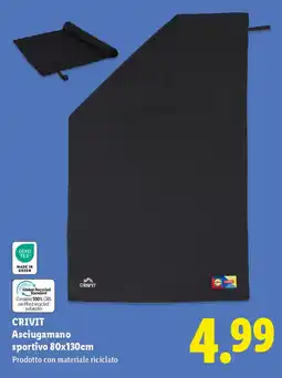 Lidl CRIVIT Asciugamano sportivo 80x130cm offerta