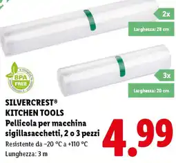 Lidl SILVERCREST KITCHEN TOOLS Pellicola per macchina sigillasacchetti, 2 o 3 pezzi offerta