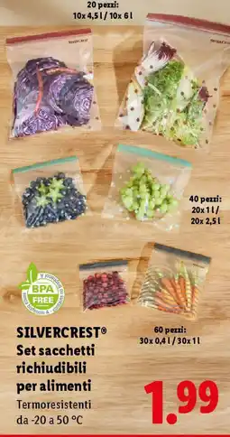 Lidl SILVERCREST Set sacchetti richiudibili per alimenti offerta