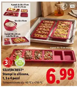 Lidl SILVERCREST Stampi in silicone, 1,3 o 4 pezzi offerta