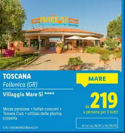 Lidl TOSCANA Follonica (GR) Villaggio Mare Si offerta